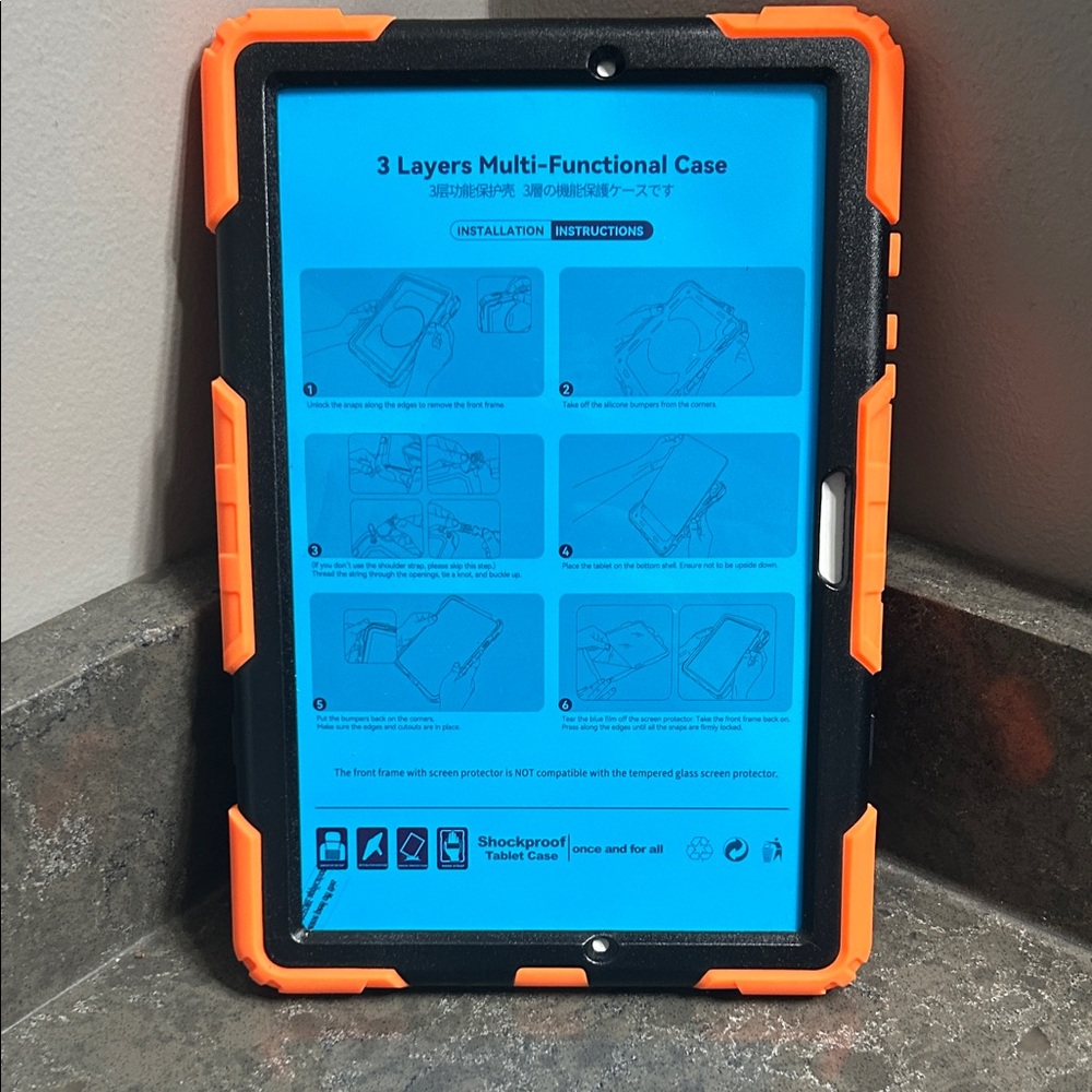 Rugged Orange and Black Tablet Case
